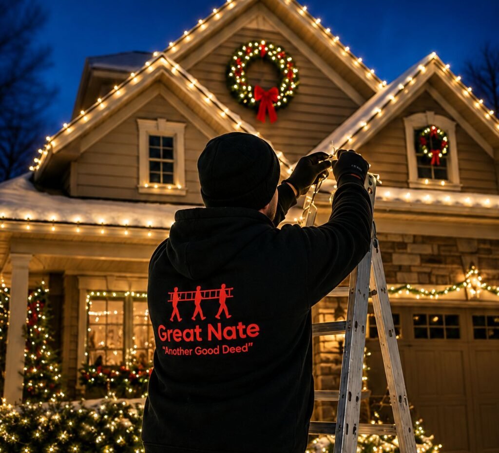 christmas light installation